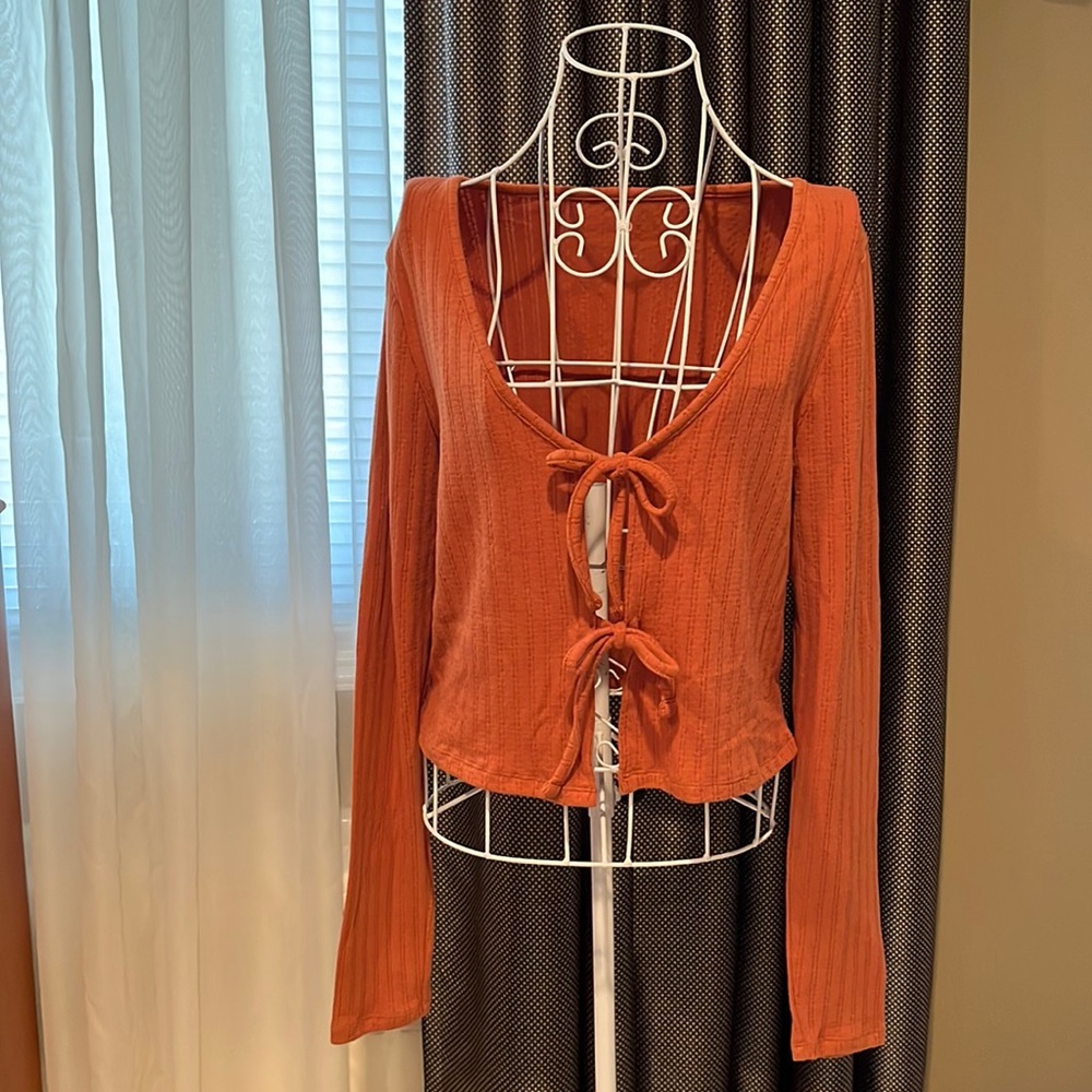 Long sleeve tie front cardigan